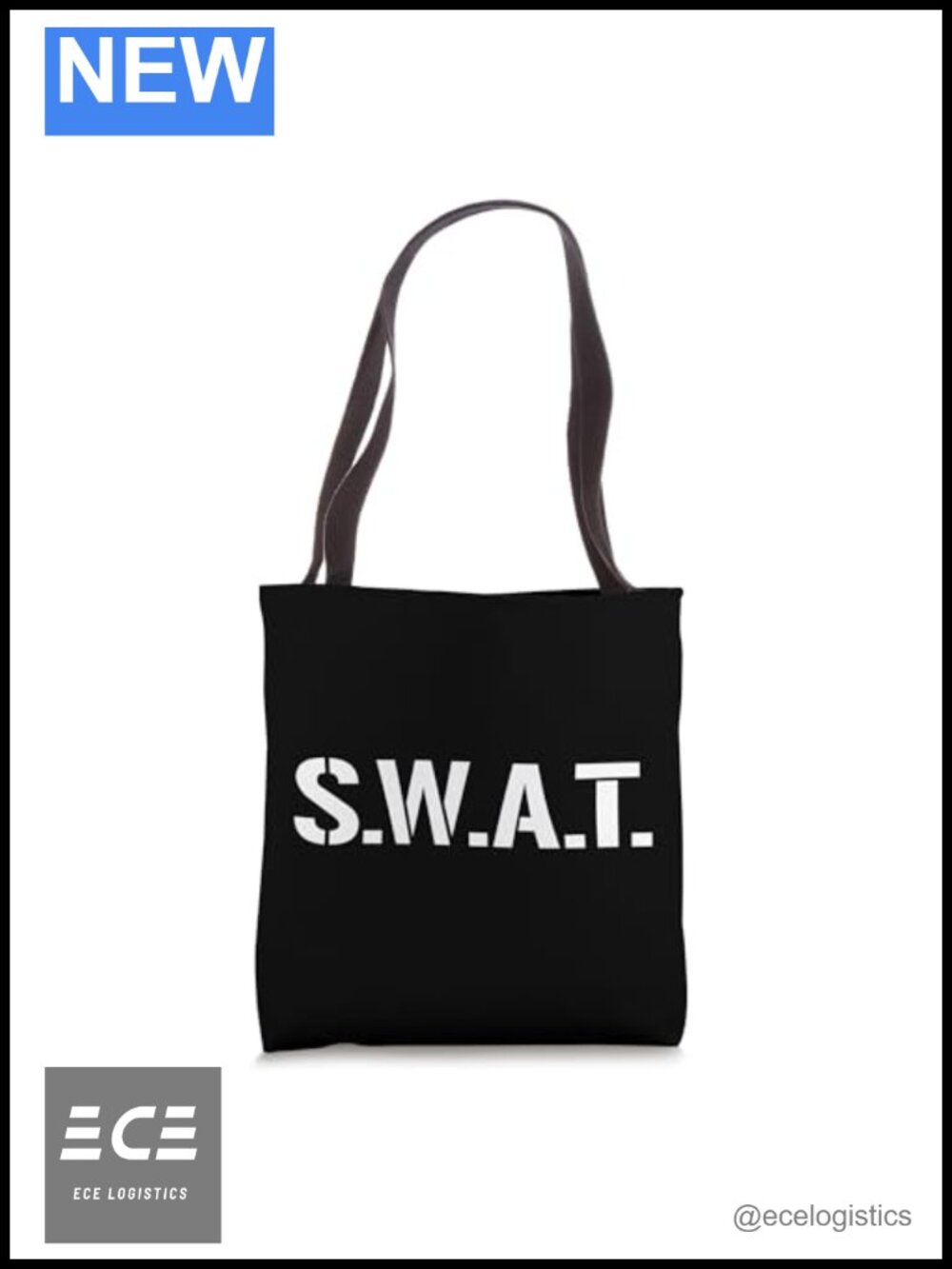 SWAT Costume Tote Bag Halloween Group Outfit Lightweight Polyester Canvas